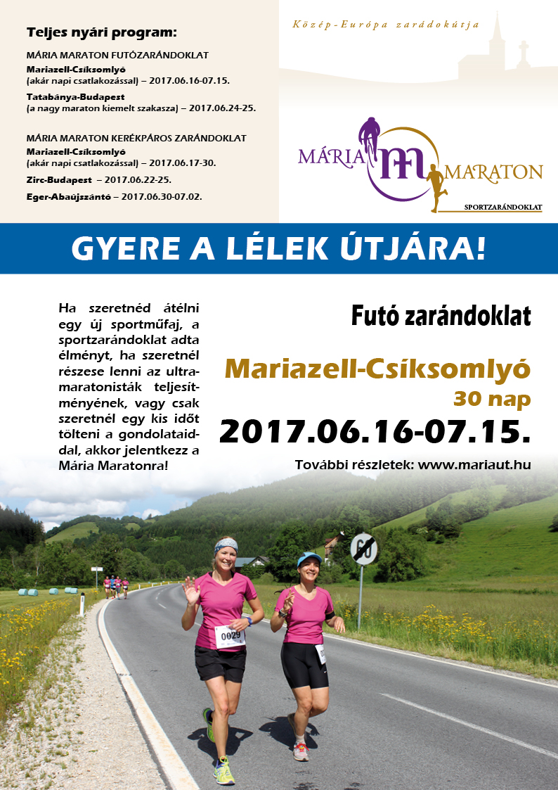 Mária Maraton futó zarándoklat